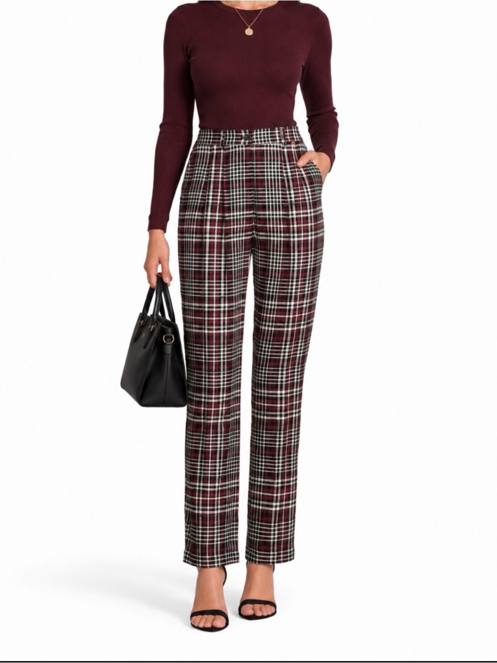 Black Plaid Pants